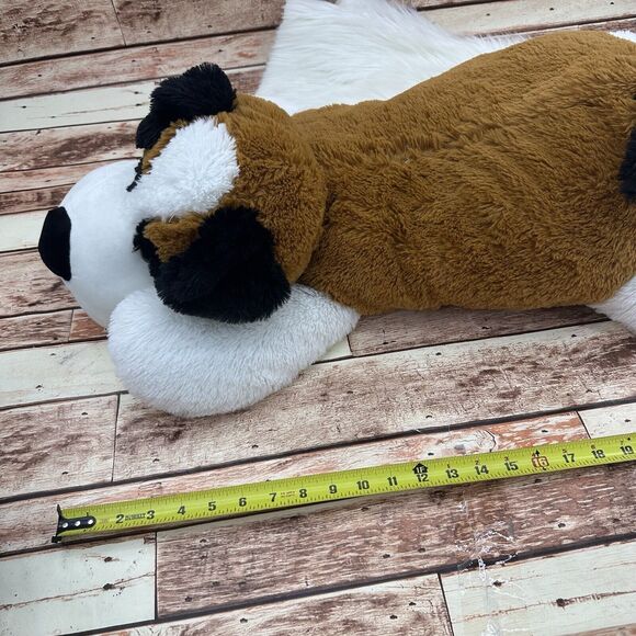 Best Made XL Large St Bernard Laying Down Dog Plush Brown White Floppy Beethoven - Picture 8 of 8
